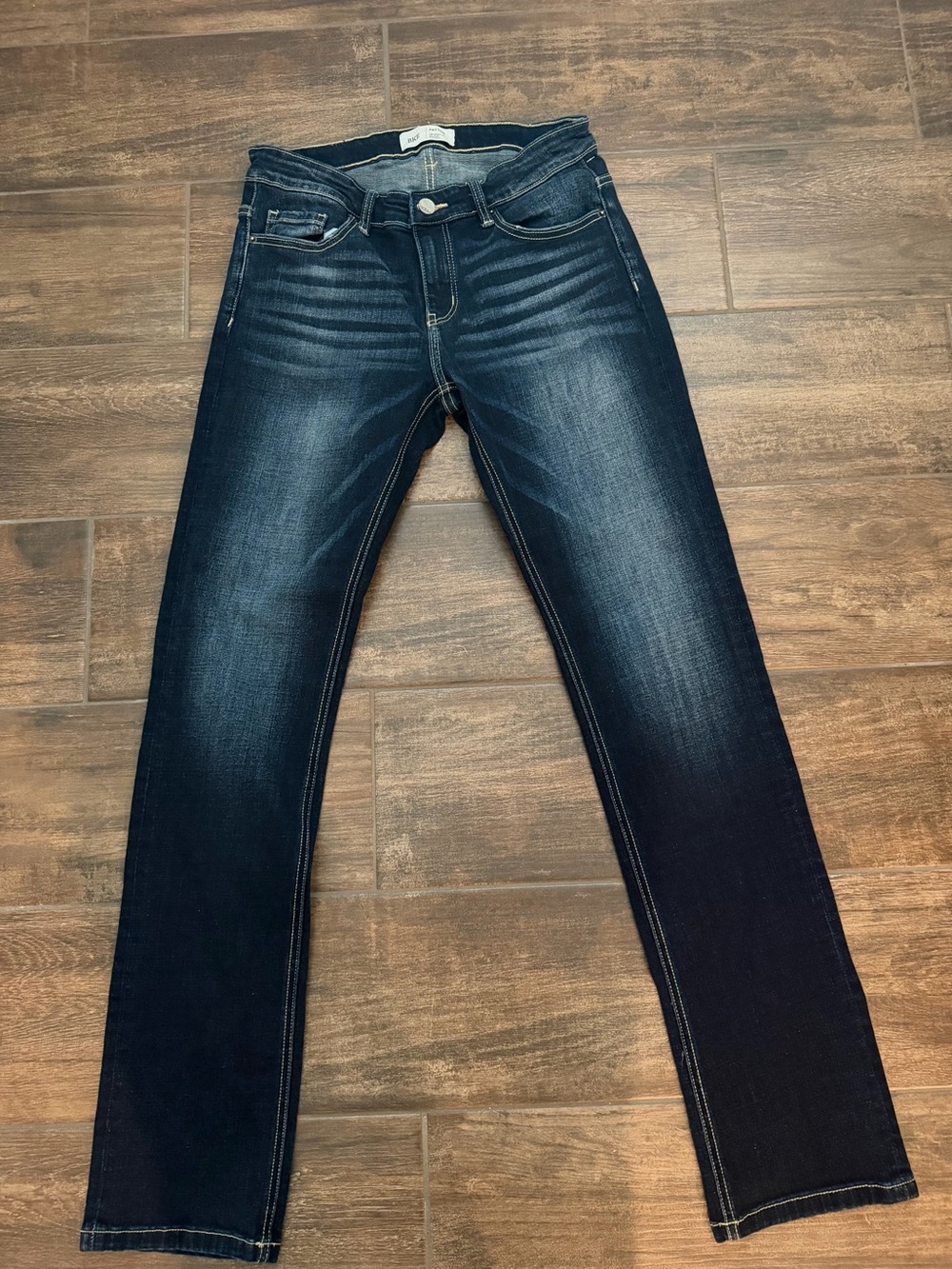 BKE Payton Mid-Rise Universal Fit Straight Leg Dark Wash Denim 27x32 Women’s